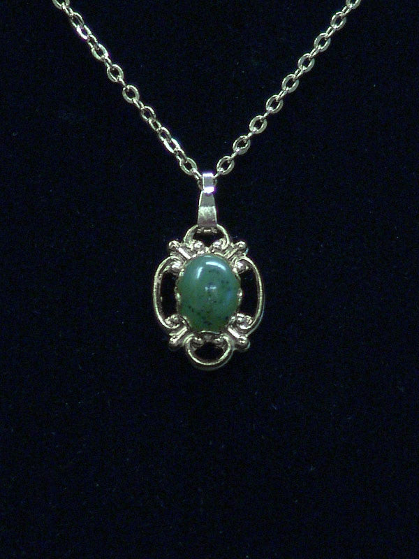 wyoming jade victorian filigree oval necklace