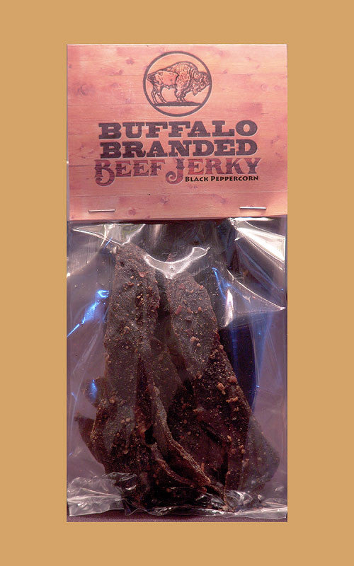 buffalo branded black peppercorn beef jerky