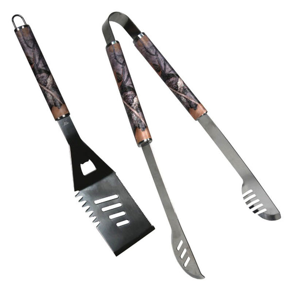 2 pc camouflage stainless steel bbq tool set