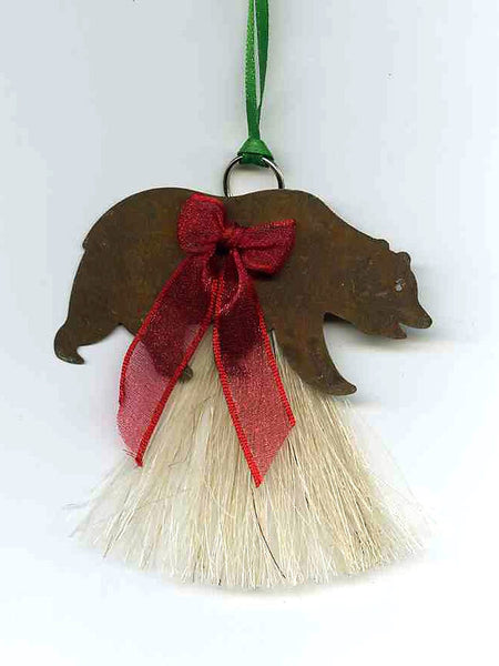 cowboy collectibles natural horse hair bear christmas ornament