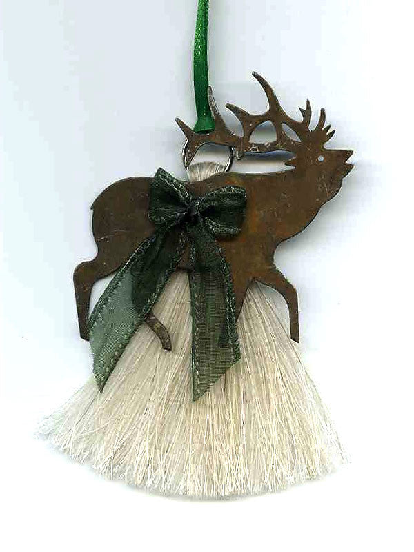 cowboy collectibles natural horse hair elk christmas ornament