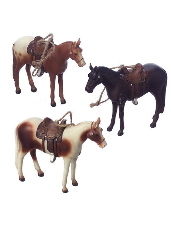 horses with saddles christmas ornaments