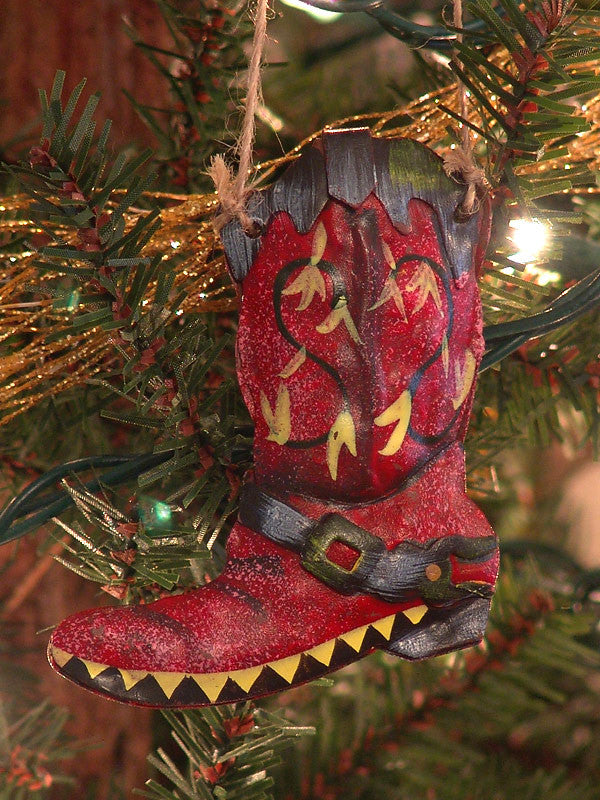 metal cowboy boot christmas ornaments
