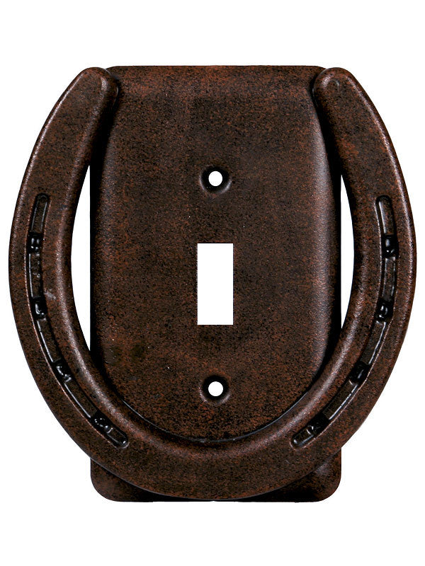rusty horseshoe single light switch plate