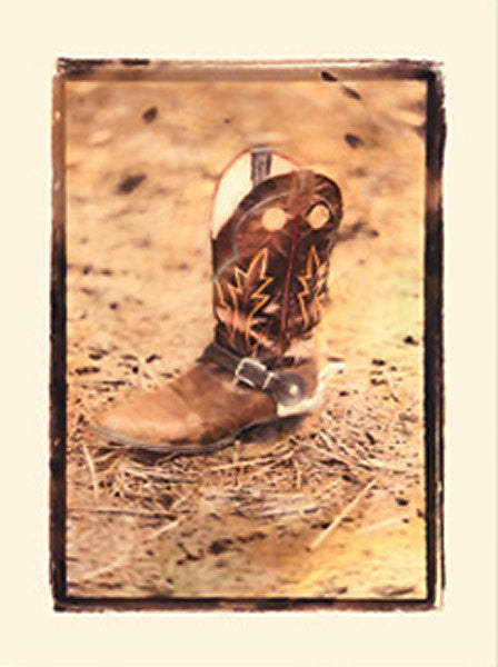 wild west cowboy boot note cards