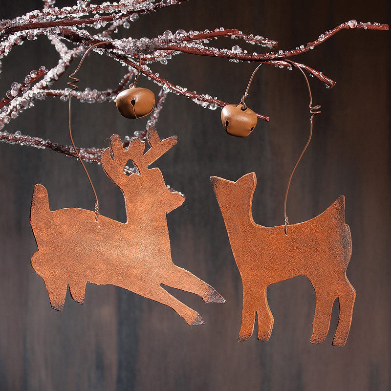 leather western deer christmas ornaments