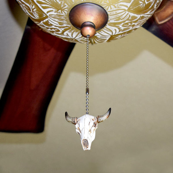 western steer skull fan pull