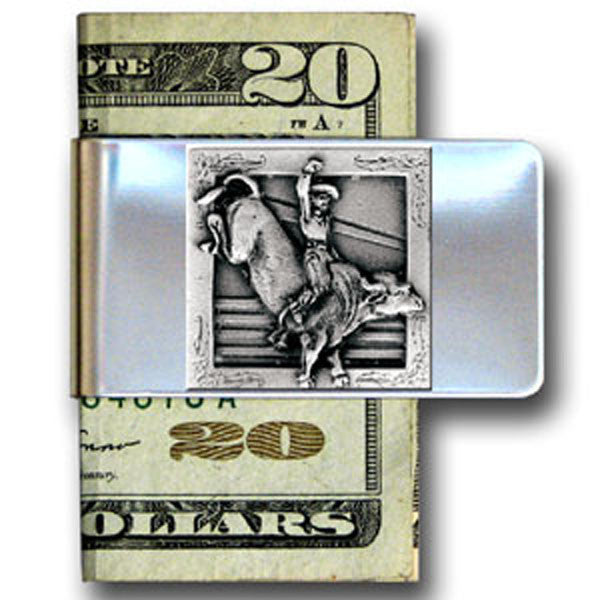 western bullrider money clip