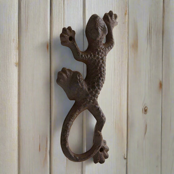 cast iron gecko wall hooks