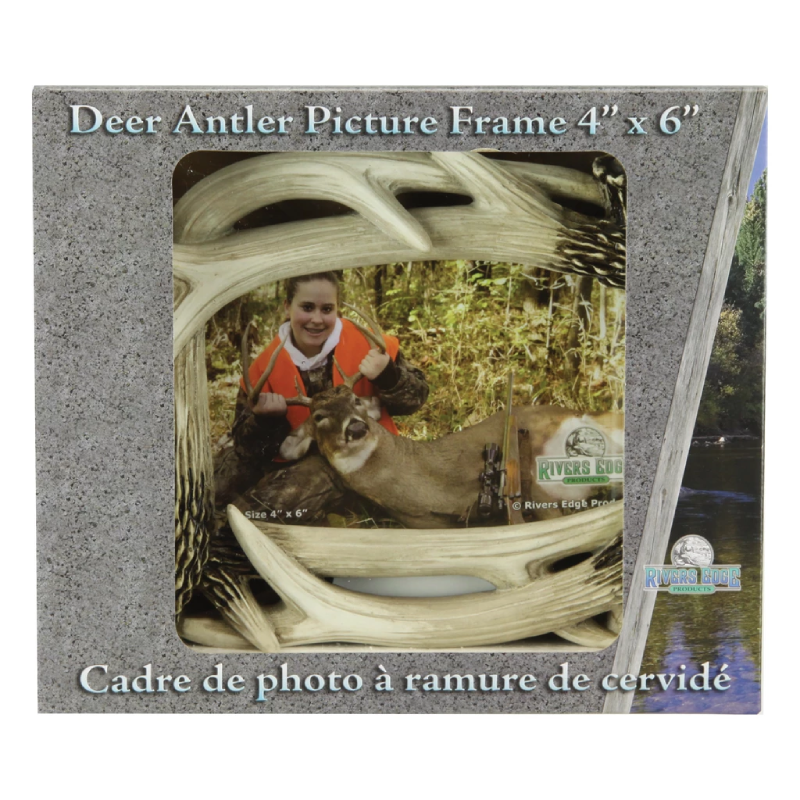 faux deer antlers 4x6 photo frame