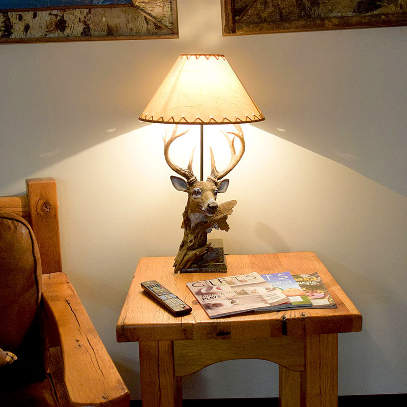 deer sculpture table lamp with shade