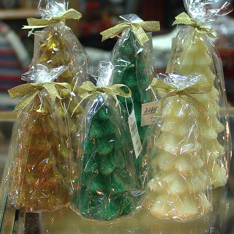 holiday glitter christmas tree candles