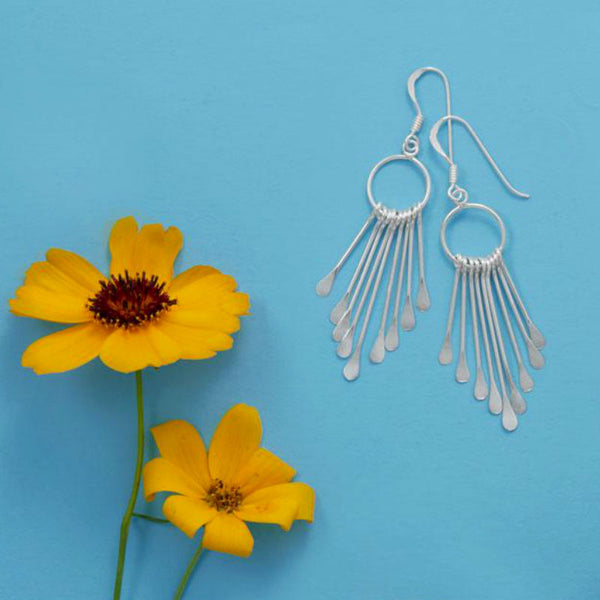 9 bar dangle french wire earrings