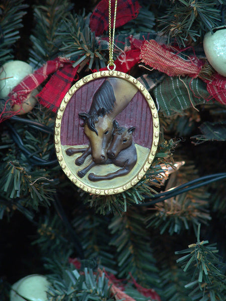 mare & colt christmas ornament