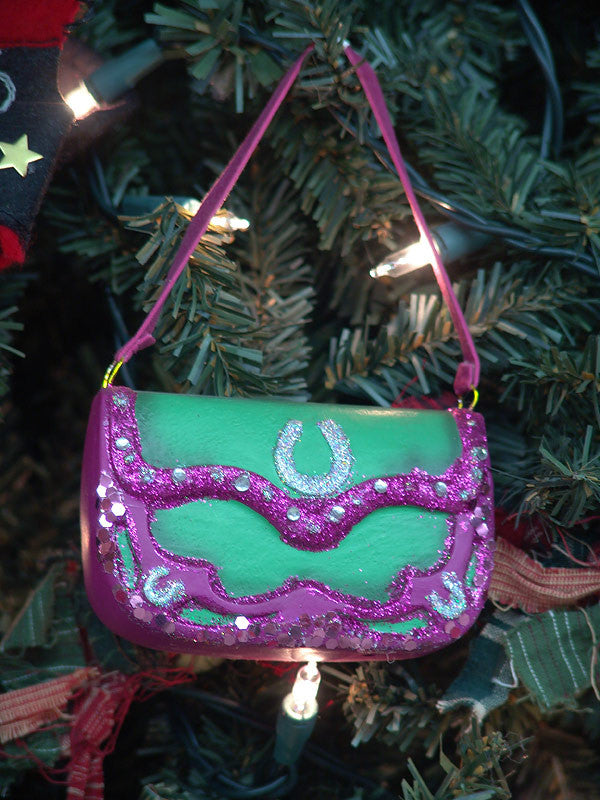 pink bling purse christmas ornament