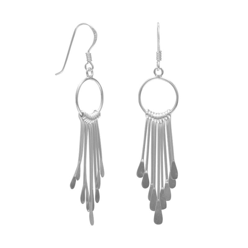9 bar dangle french wire earrings