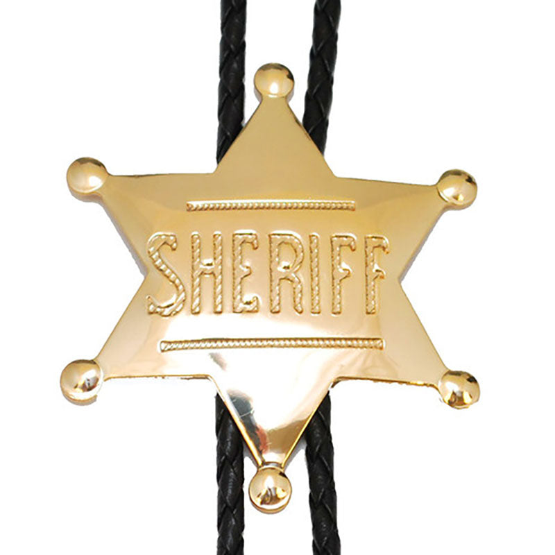 sheriff badge bolo tie gold