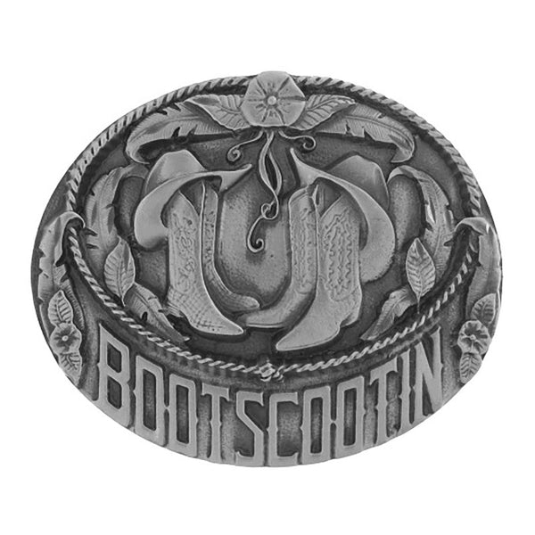 bootscootin pewter belt buckle