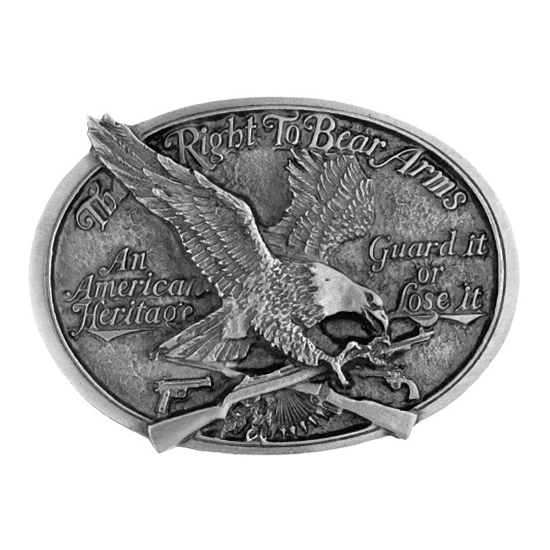 the right to bear arms pewter eagle belt buckle