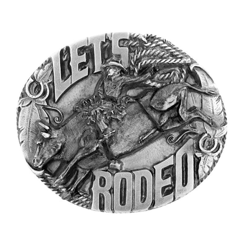 lets rodeo pewter bullrider belt buckle