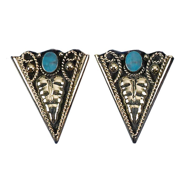 german silver turquoise collar tips