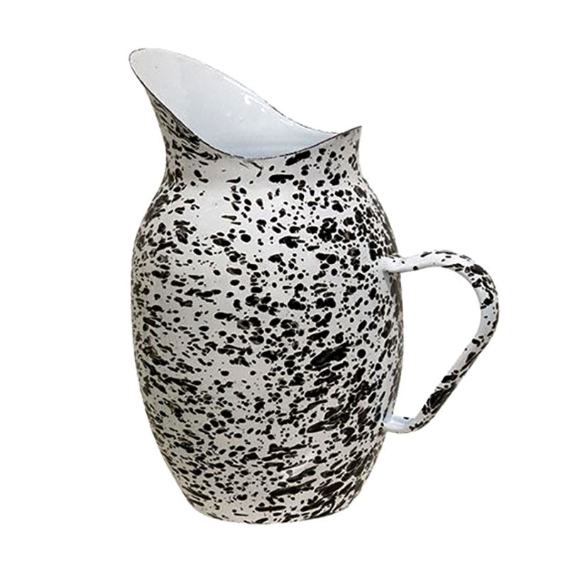 black splatter enamel beverage pitcher