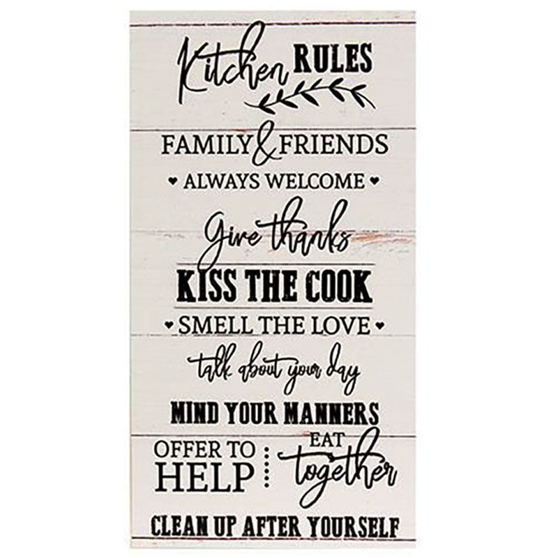 kitchen rules slat board sign