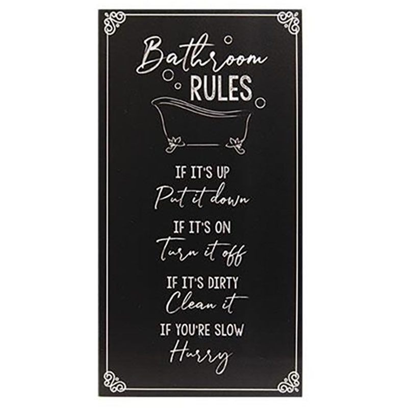 vintage inspired bathroom rules sign