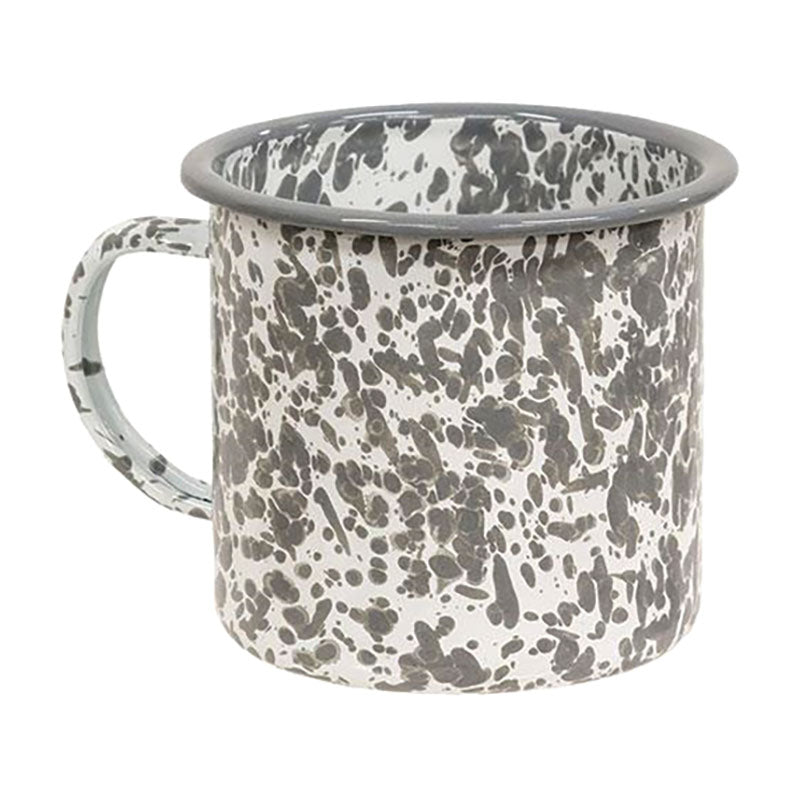 splatter enamel soup mug
