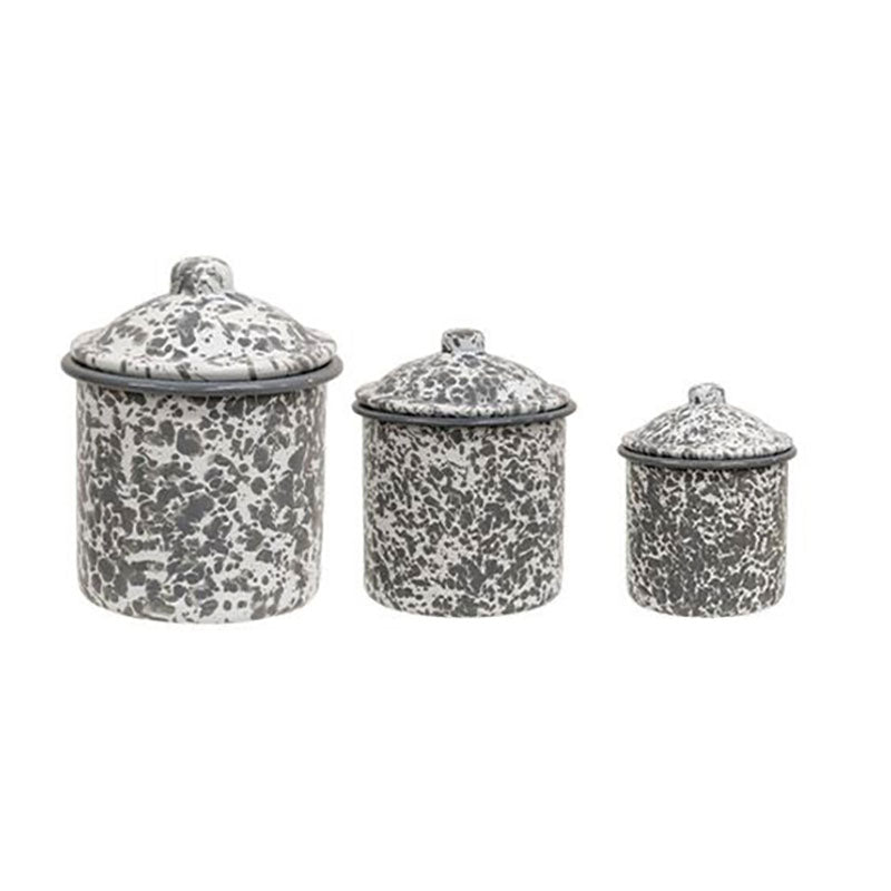 splatter enamel kitchen canister set