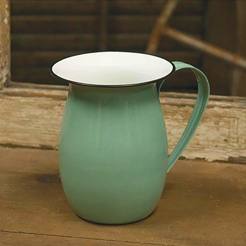 green baked enamel beverage pitcher