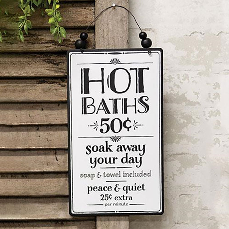 hot baths soak away your day wall sign