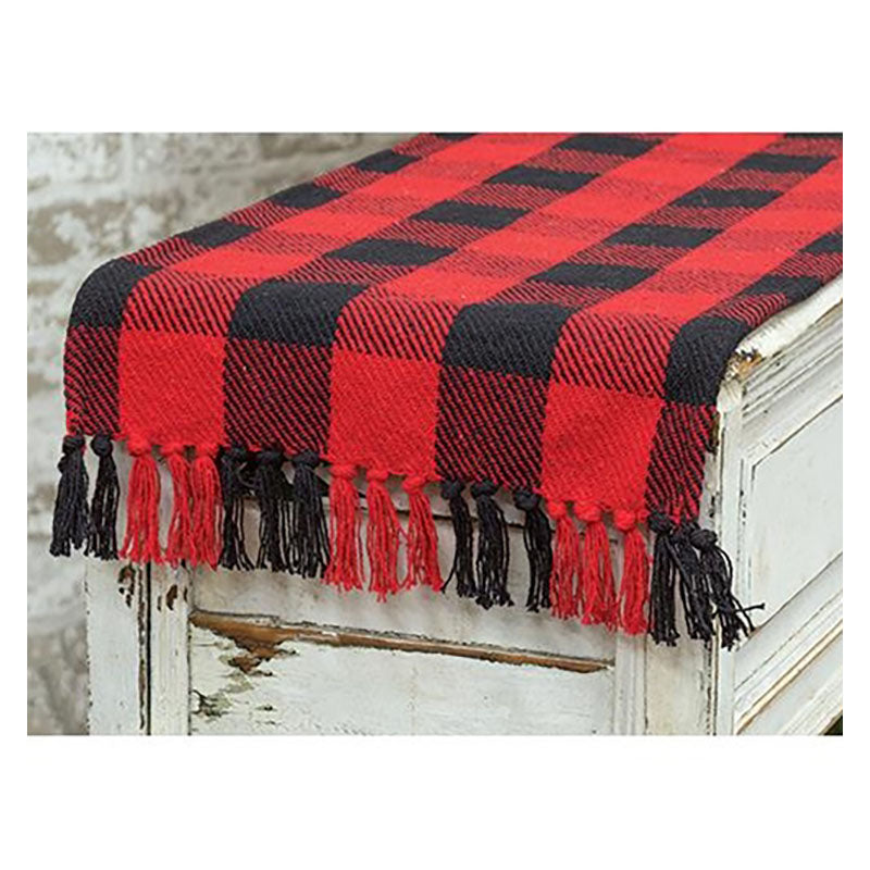 Extra Long Red and Black Buffalo Check Table Runner G40322RBXLR ...
