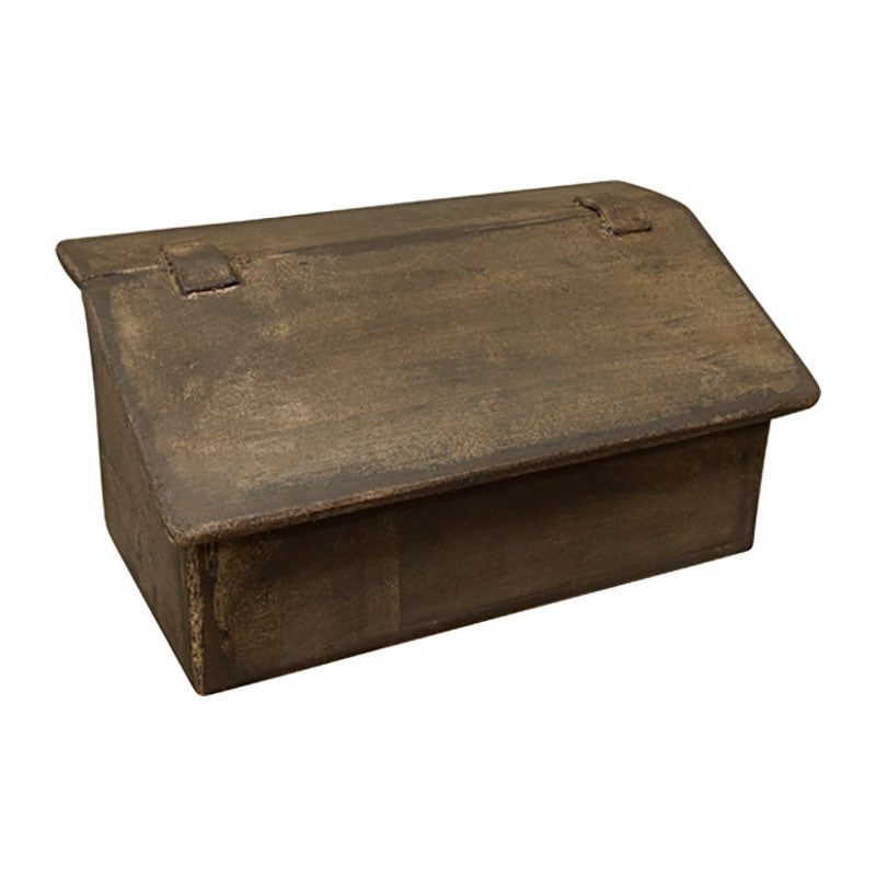 aged wooden breadbox mailbox storage