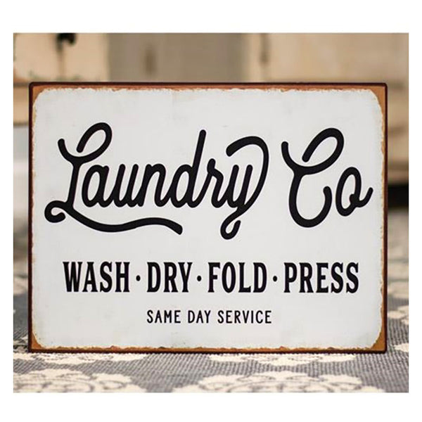 laundry co distressed sign
