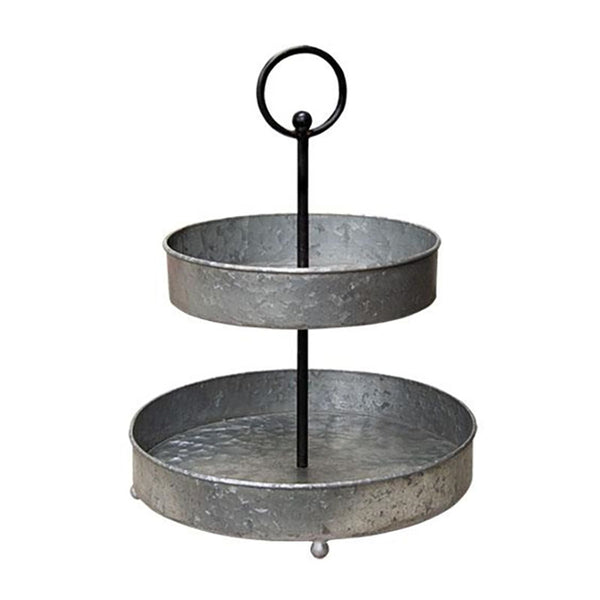 galvanized metal two tier tray