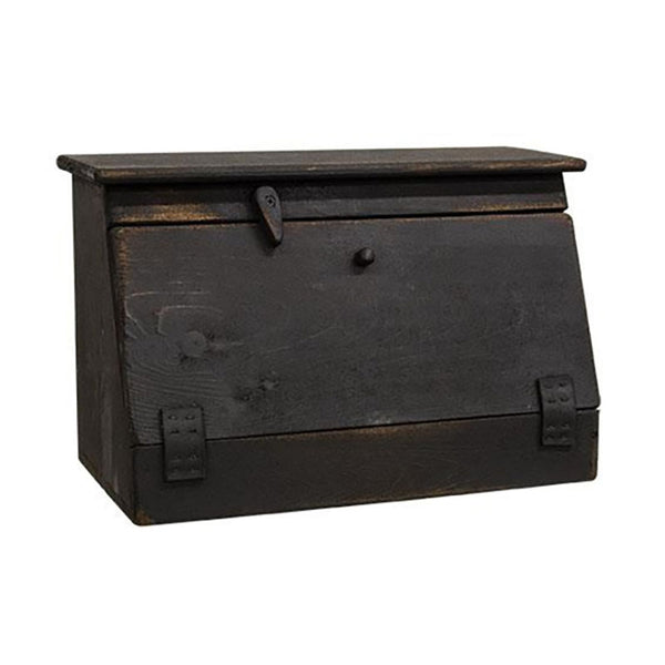 wooden black bread box