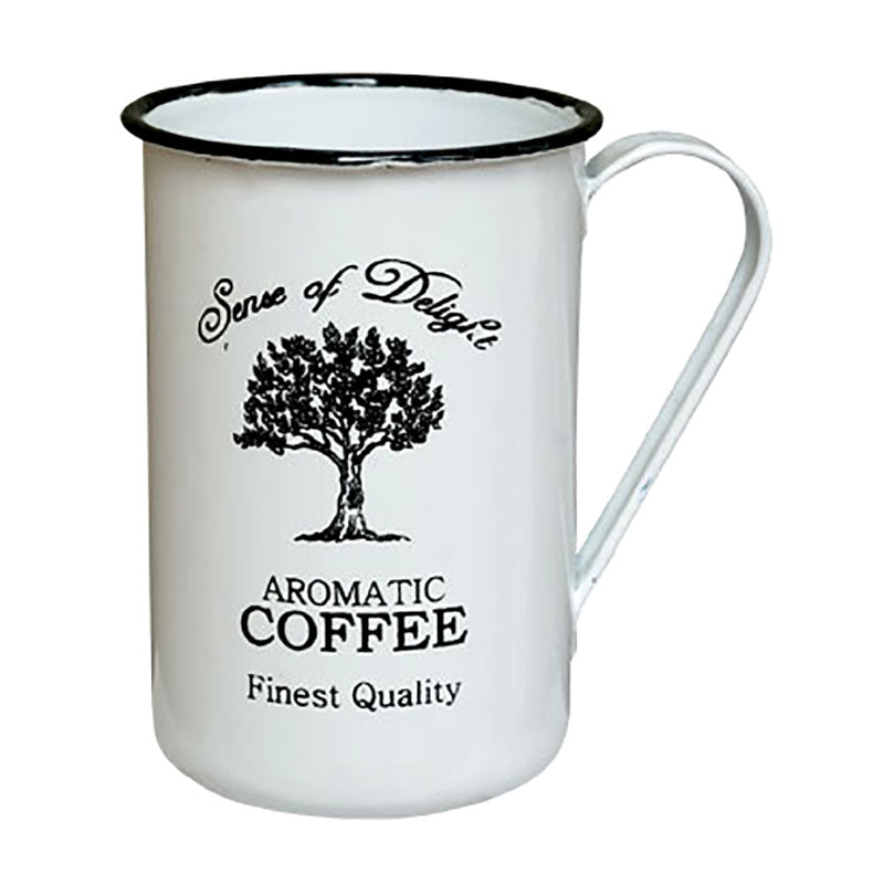 sense of delight aromatic coffee advertising baked enamel mug