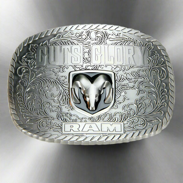 dodge ram guts and glory pewter belt buckle