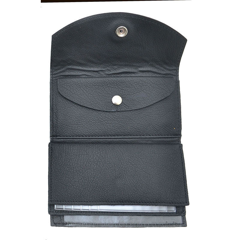 ladies black tooled leather organizer wallet