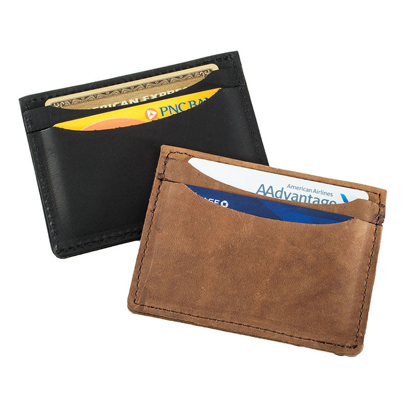 double sided leather credit card case