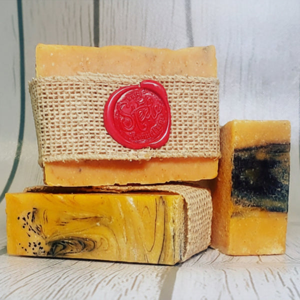 burnt orange goat milk bath soap