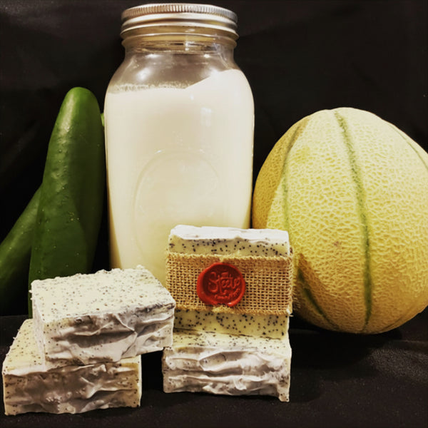 glitter goat milk exfoliant and bath soap