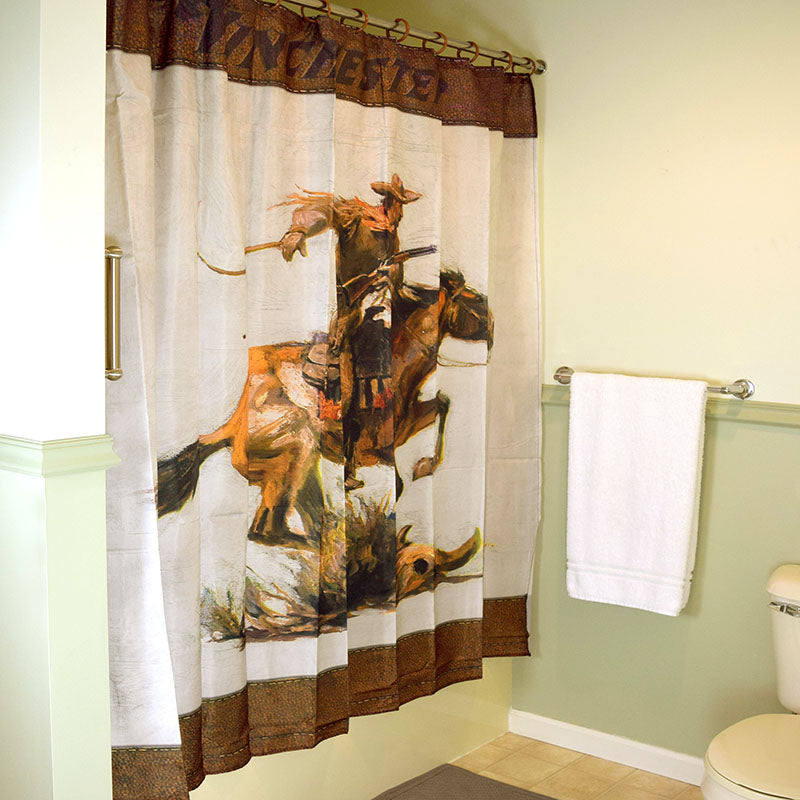 winchester horse and rider shower curtain