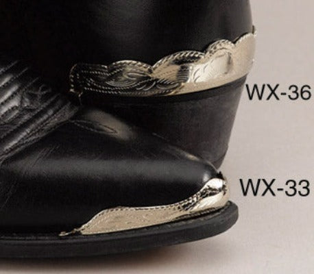 Boot Tips Silver Plated J Cowboy Boot Toe Tips WX-33 | Buffalo Trader Online