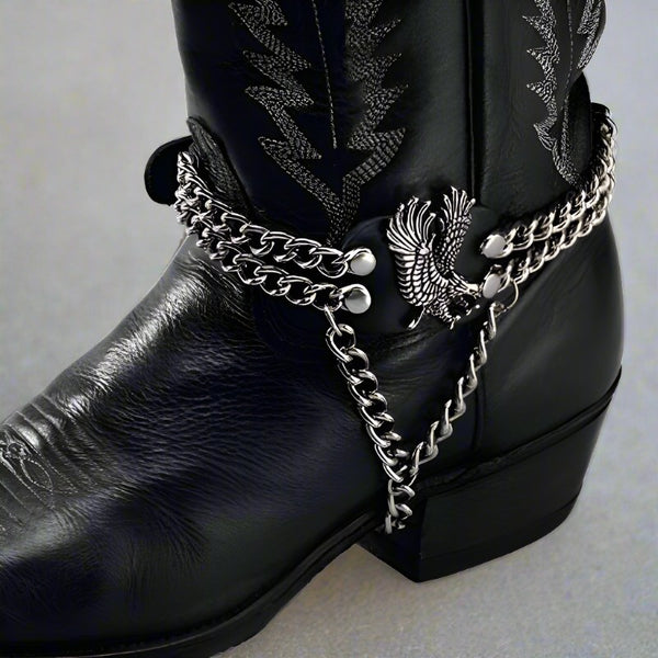 american eagle silver studded boot chains