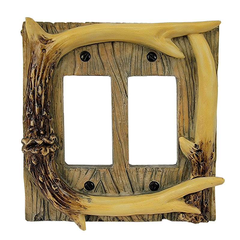 antler rocker style double switch cover