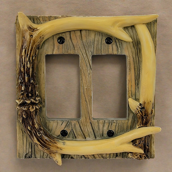antler rocker style double switch cover