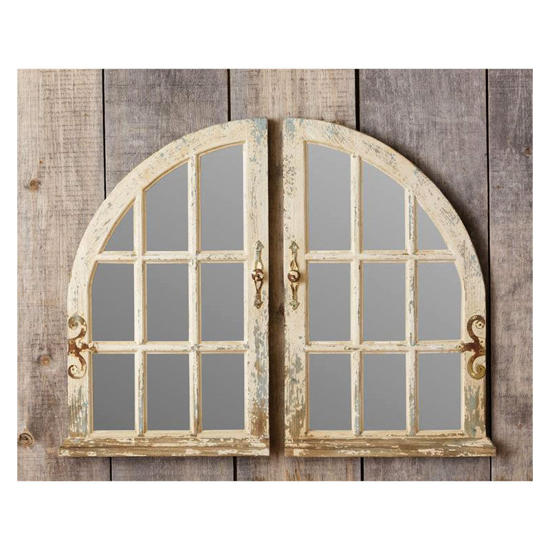 arched window panes wall mirrors