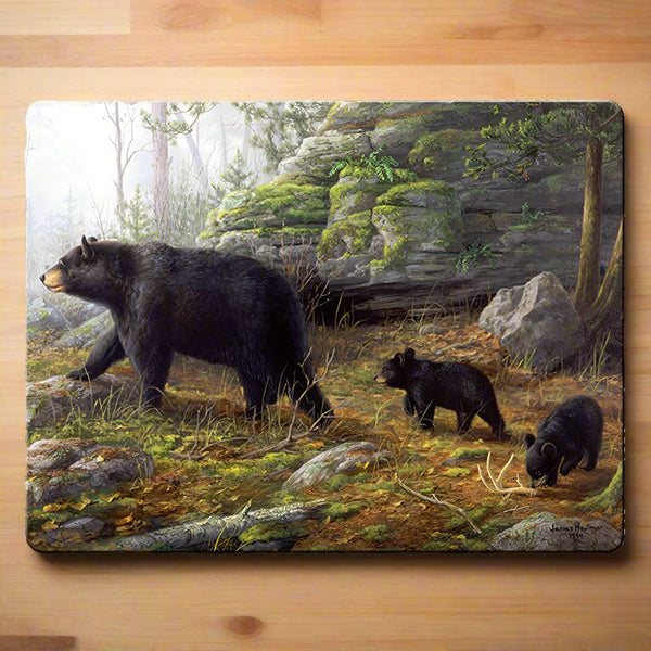 bear family glass cutting board